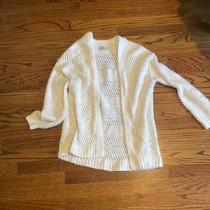 white long sweater